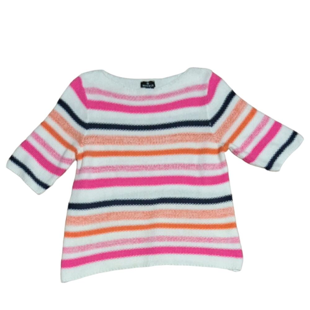 Marble Multi-Color striped knit sweater in Multi Pink size M - Picture 2 of 5